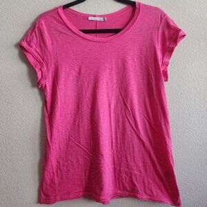 Michael Stars Shirt Womens One Size Pink Supima Cotton Soft Tee Made USA Casual